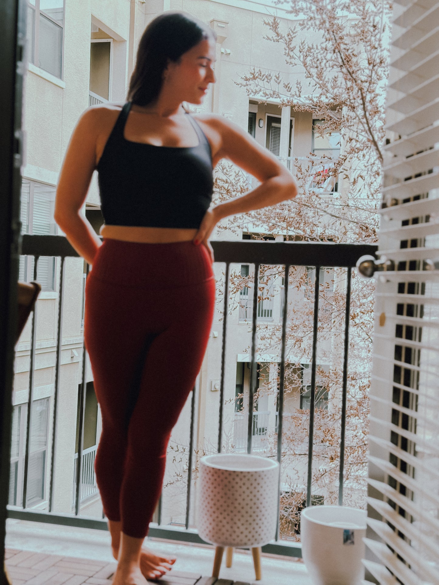 Solid front and crossed back crop top