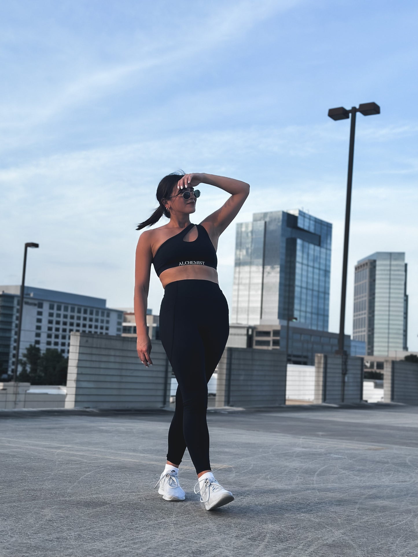 Black leggings with side pockets