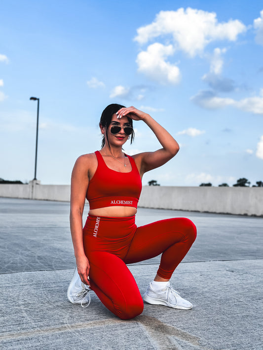 Alchemist Signature Solid Red Crop Top