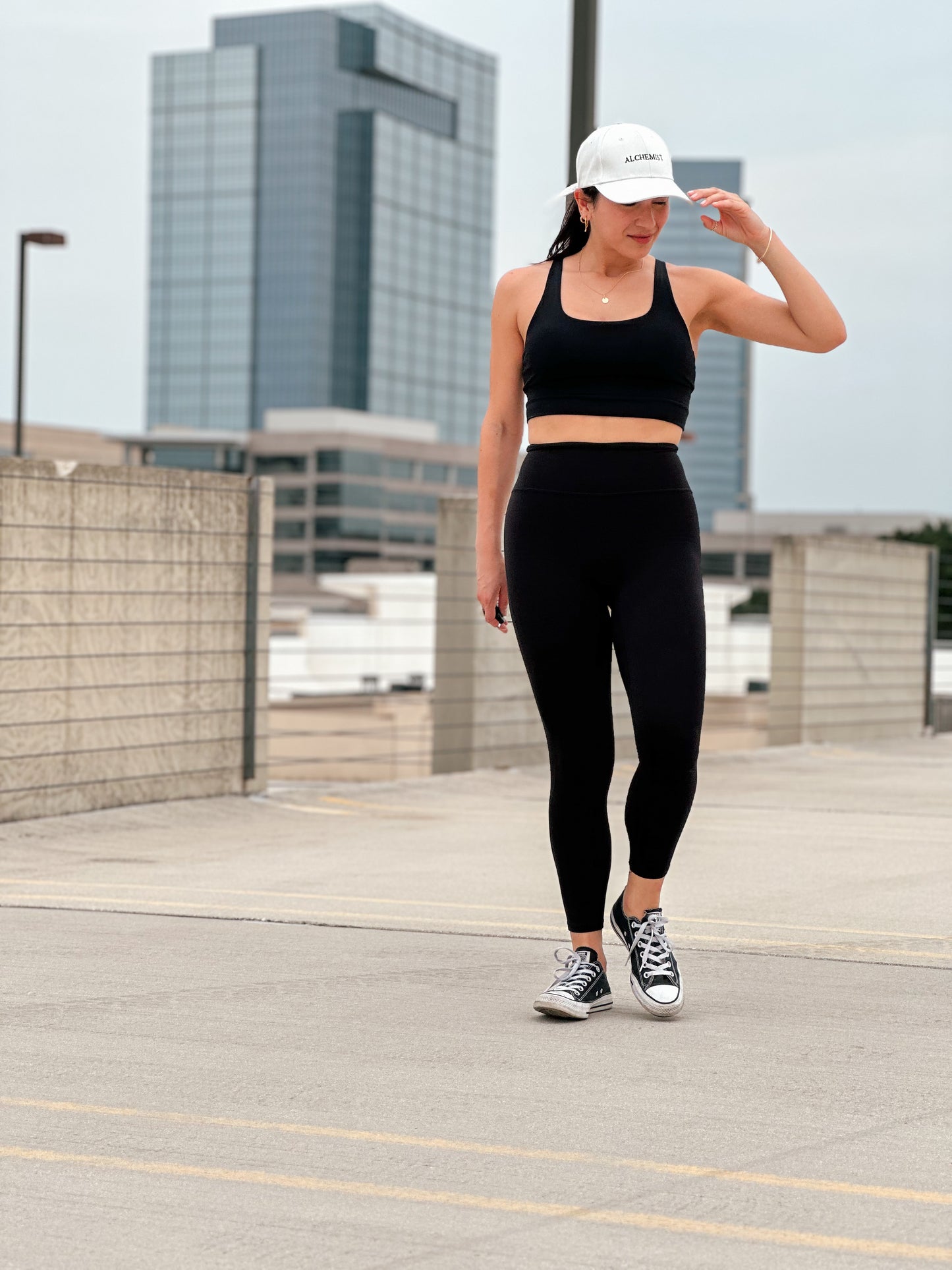 High Waist Solid Black Pants