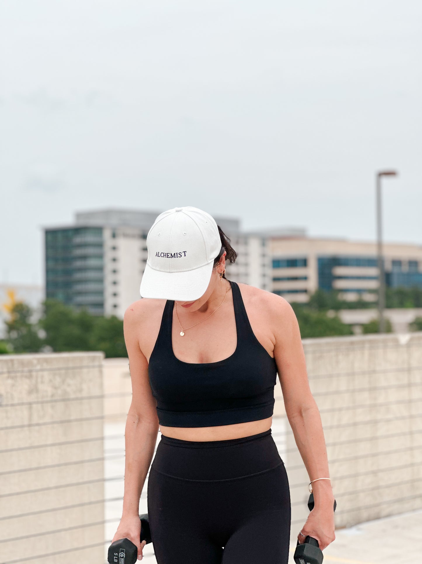 Crossed back black sport bra