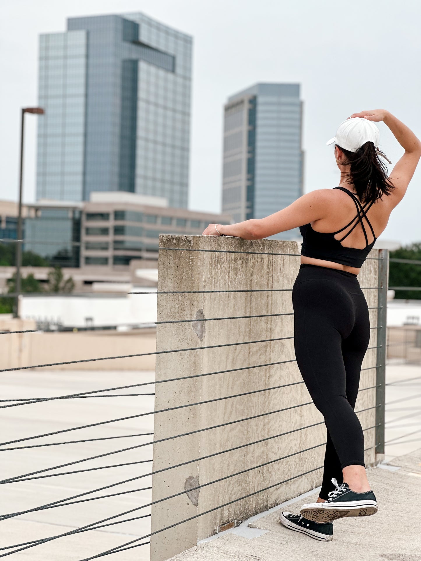 High Waist Solid Black Pants