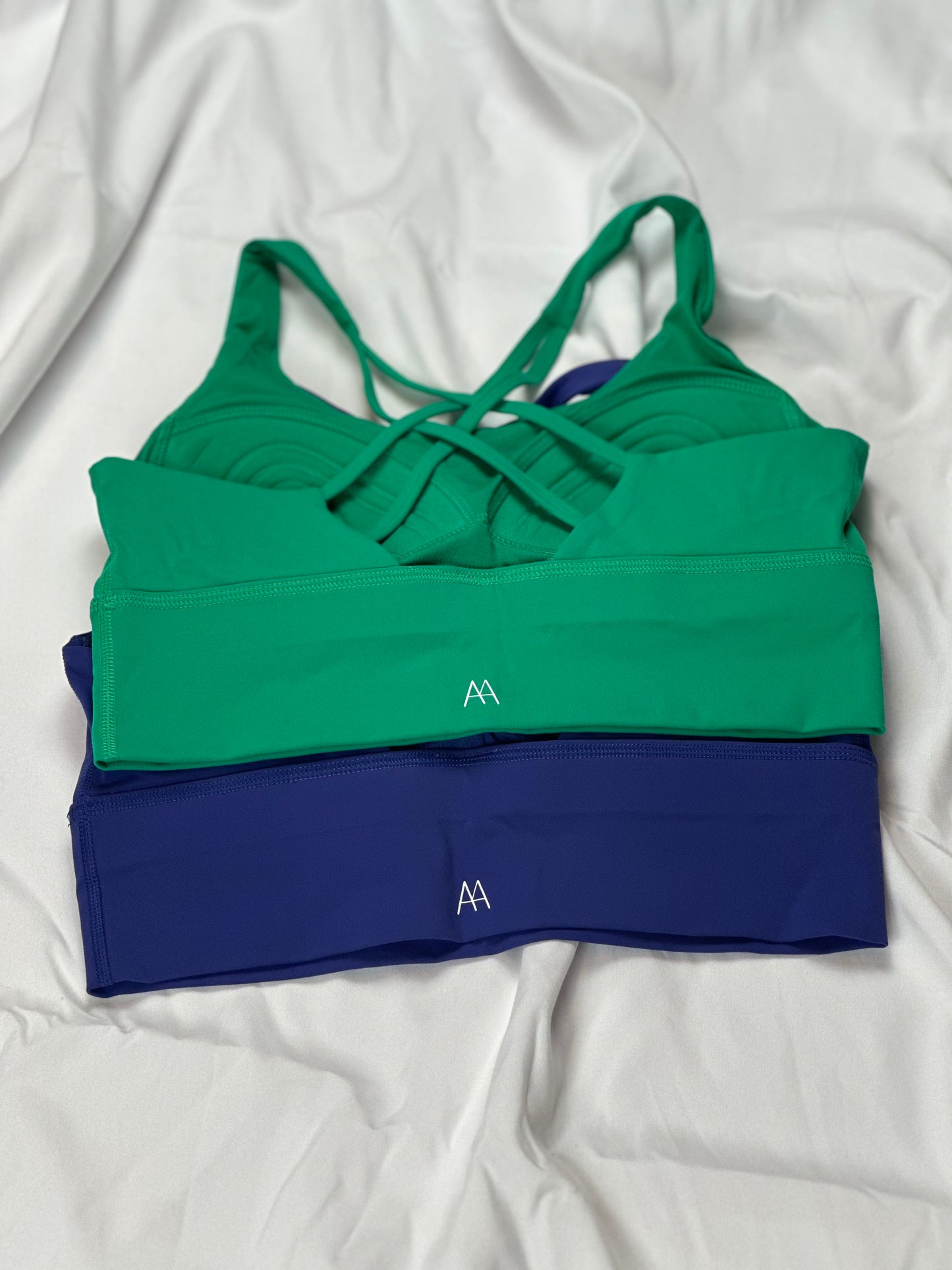 Crossed back black sport bra