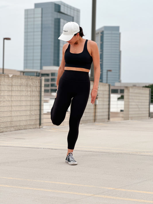 High Waist Solid Black Pants