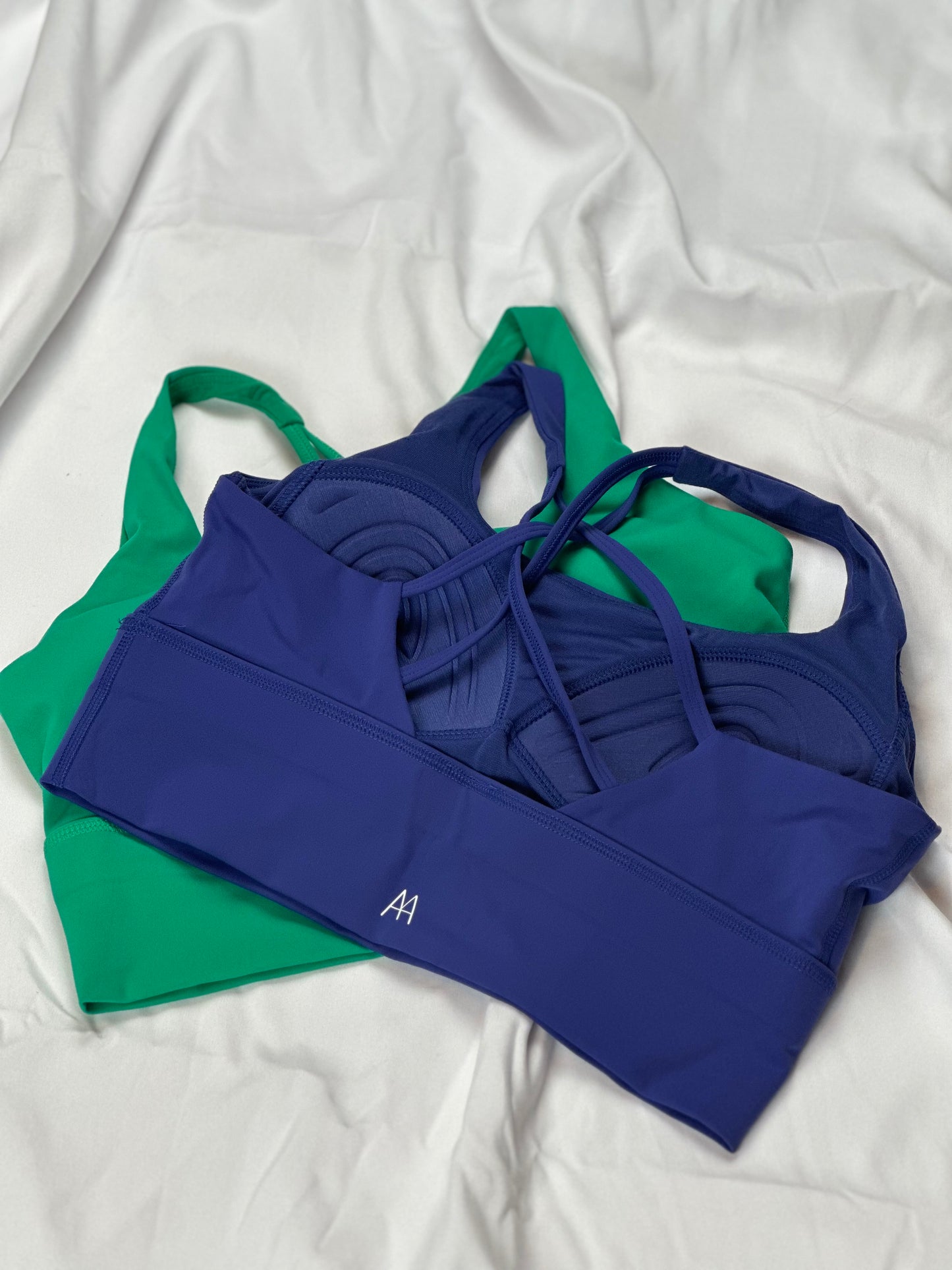 Crossed back black sport bra