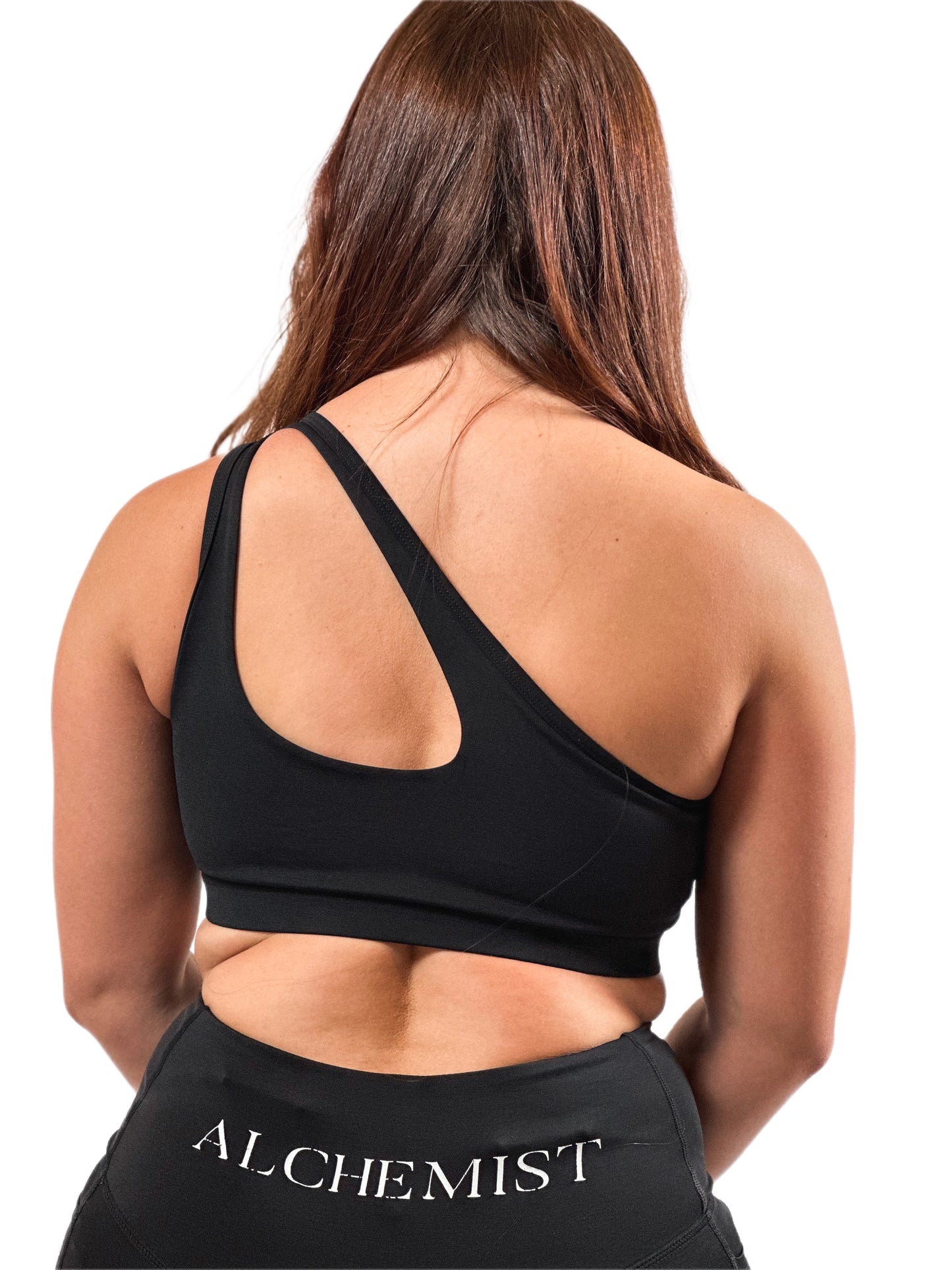 One shoulder style top bra black